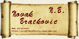 Novak Bratković vizit kartica